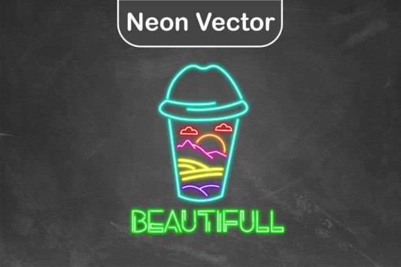 Download Neon Logo Vector - Cup Beautifull - Premium Resources