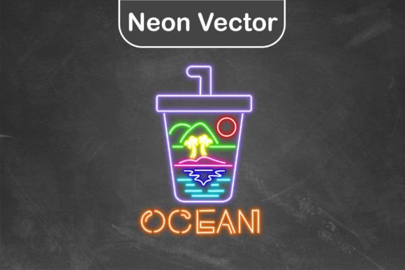 Download Neon Logo Vector - Drink Ocean - Premium Resources