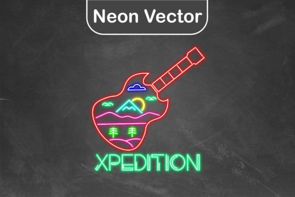 Download Neon Logo Vector - Guitar Xpedition - Premium Resources